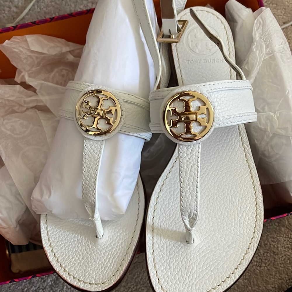 Tory Burch Selma flat slingback size 7.5 white